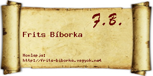 Frits Bíborka névjegykártya